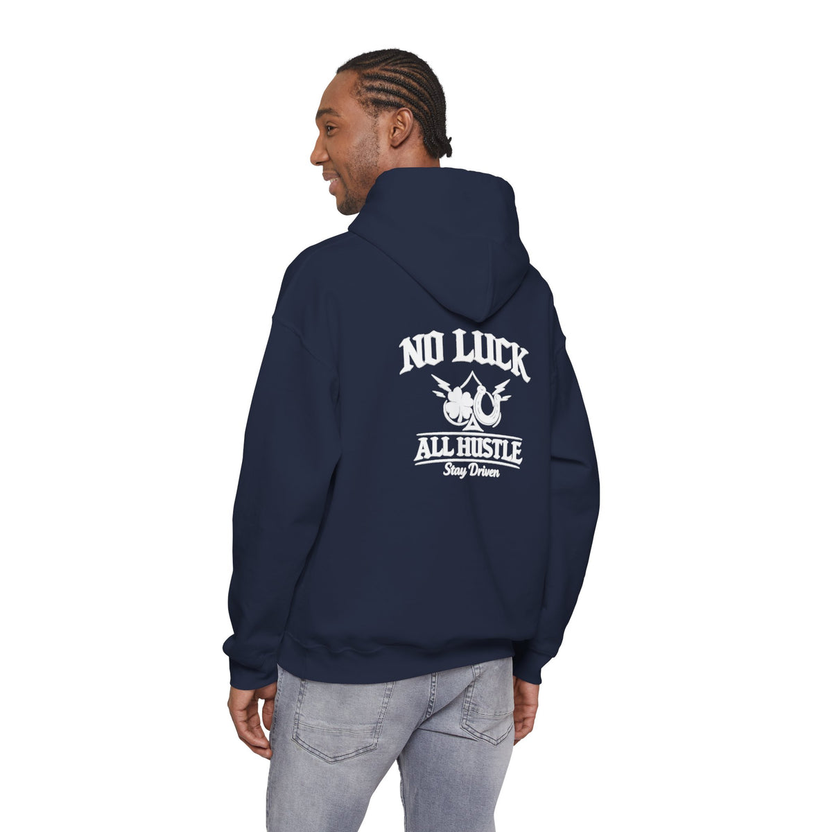 No Luck All Hustle Hoodie – Motivational Streetwear Pullover