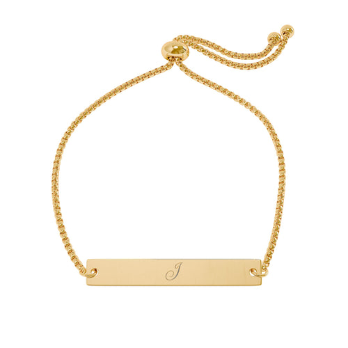 Adjustable Flat Bar Bracelet (Engraving)