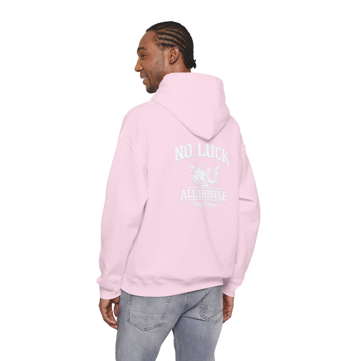 No Luck All Hustle Hoodie – Motivational Streetwear Pullover